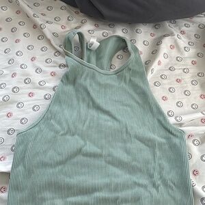Ribbed Racerback Tank Top in Sage Green